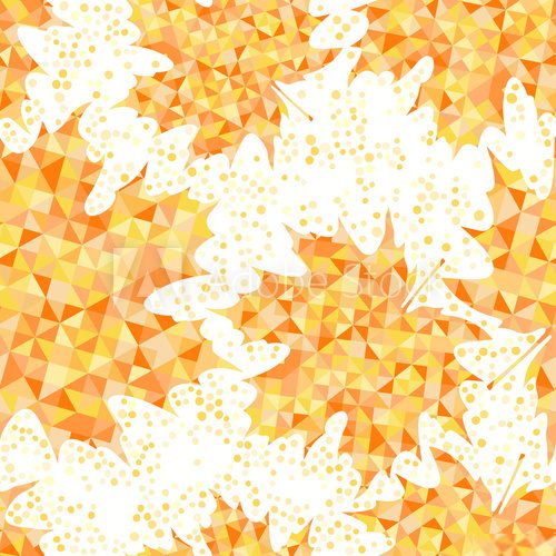 Seamless pattern with abstract maple leaves. Autumn background.  Na laptopa Naklejka