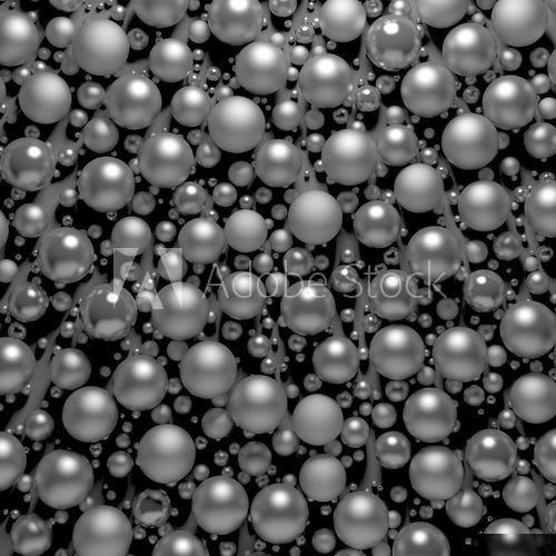 Black pearls abstract background - computer generated.  Na stół, biurko Naklejka