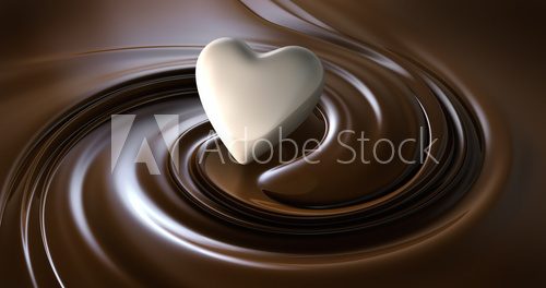 Weisses Herz mit Schokolade  Na lodówkę Naklejka