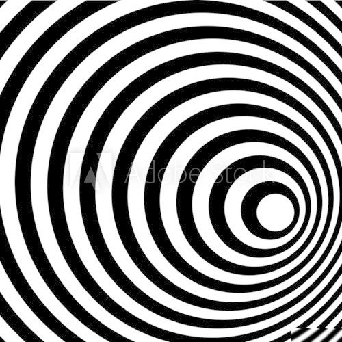 Abstract Ring Spiral Black and White Pattern Background.  Na sufit Naklejka