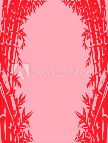 Background Sketch of Oriental Bamboo  Orientalne Fototapeta