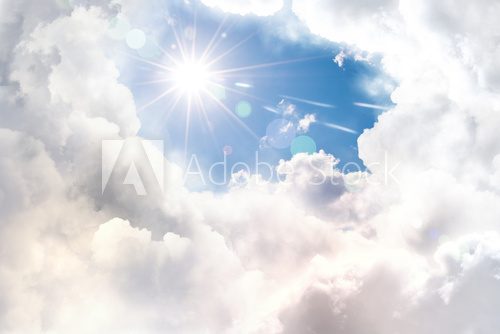 Sun in sky  Niebo Fototapeta