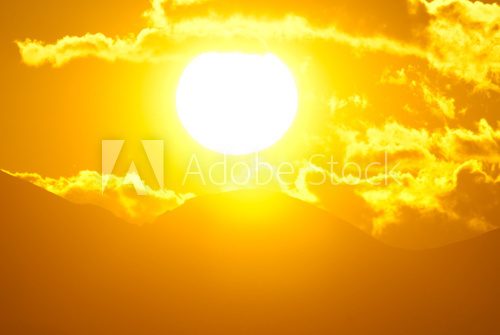 big sun  Zachód Słońca Fototapeta