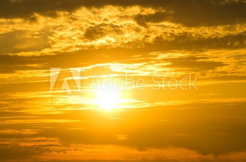 Sky background on sunset.  Zachód Słońca Fototapeta