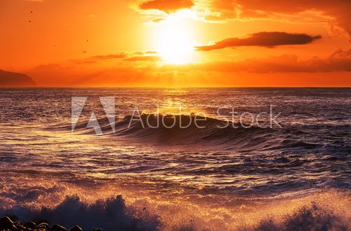 Sea sunset  Zachód Słońca Fototapeta