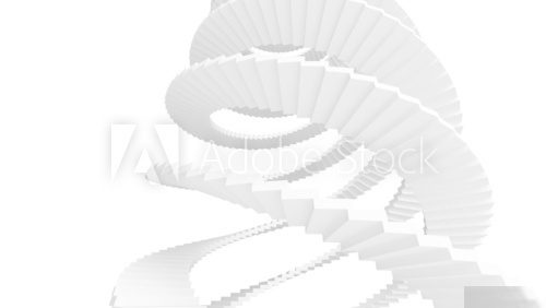 White spiral stairs isolated on white background  Schody Fototapeta