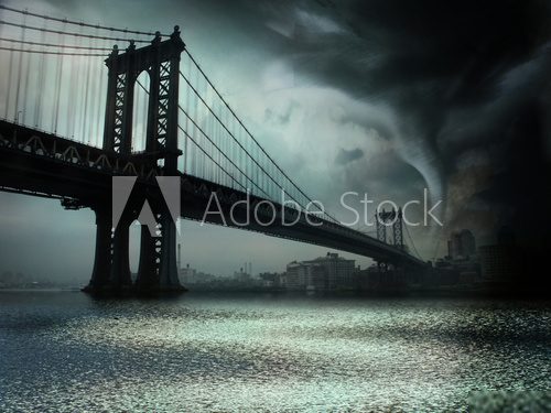 Tornado NYC NY  Fototapety Mosty Fototapeta