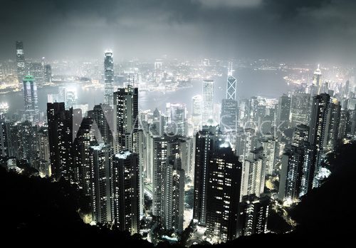 Hong Kong island from Victoria's Peak at night  Fototapety Miasta Fototapeta