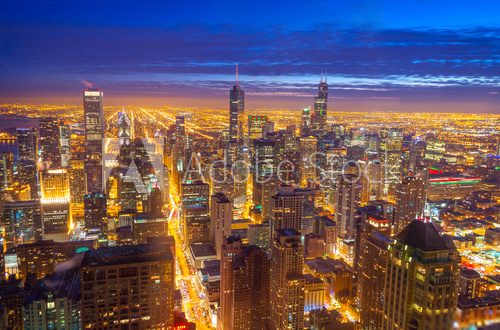 Chicago Skyline  Fototapety Miasta Fototapeta