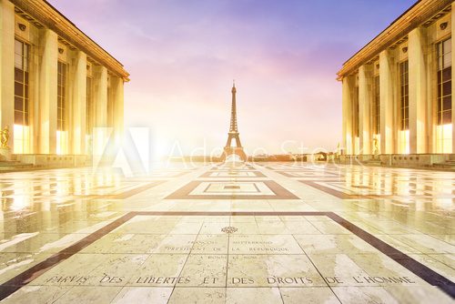 Tour Eiffel Paris TrocadÃ©ro  Fototapety Wieża Eiffla Fototapeta