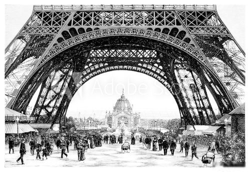 Paris - Eiffel Tower - 19th century  Fototapety Wieża Eiffla Fototapeta