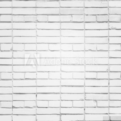 White brick wall vector background  Mur Fototapeta