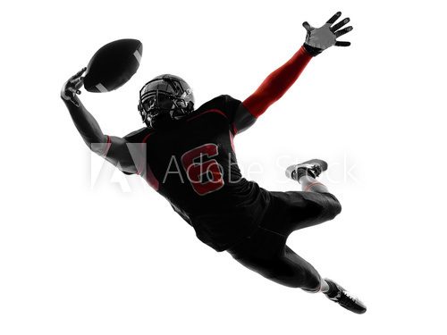 american football player catching ball  silhouette  Sport Plakat