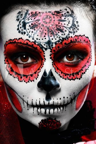 halloween make up sugar skull  Ludzie Plakat