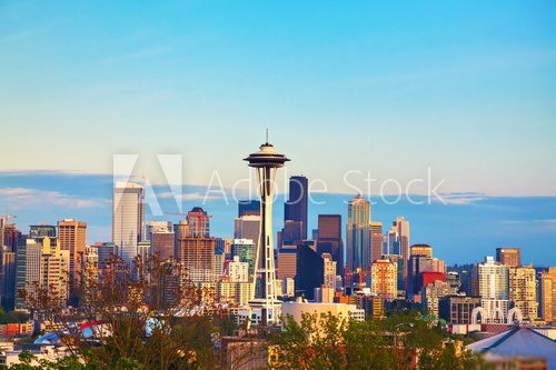 Downtown Seattle as seen from the Kerry park  Architektura Plakat