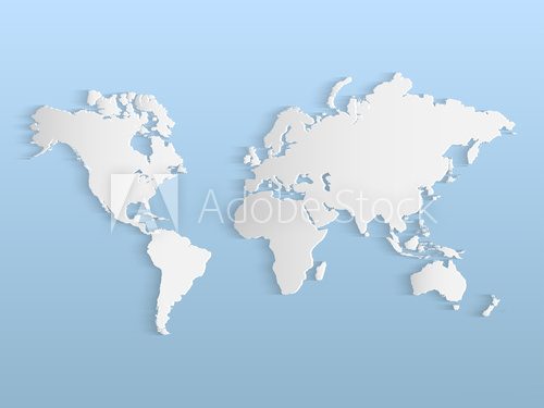World Map Illustration  Mapa Świata Fototapeta