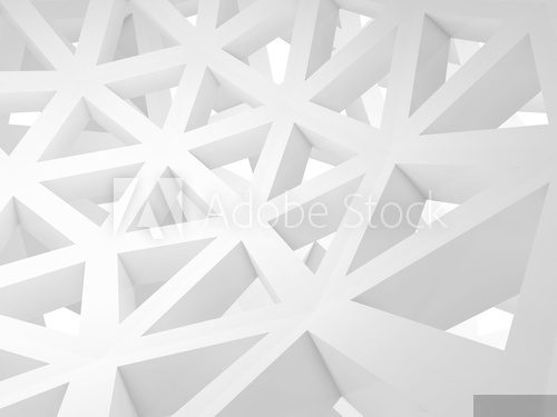 Abstract 3d background with white triangle wire  Optycznie Powiększające Fototapeta