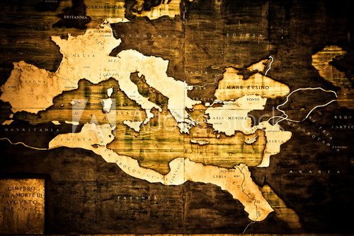 Old map of Italy, Roma imperya  Fototapety Sepia Fototapeta