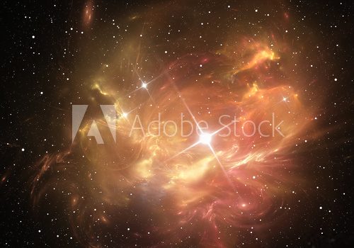 Supernova explosion with nebula in the background  Fototapety Kosmos Fototapeta