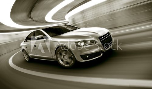 Car driving fast in tunnel  Fototapety do Pokoju Nastolatka Fototapeta