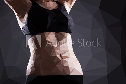 Fitness woman belly vector geometric modern illustration  Fototapety do Klubu Fitness Fototapeta