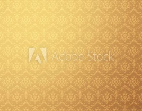 floral pattern gold wallpaper Styl Klasyczny Fototapeta