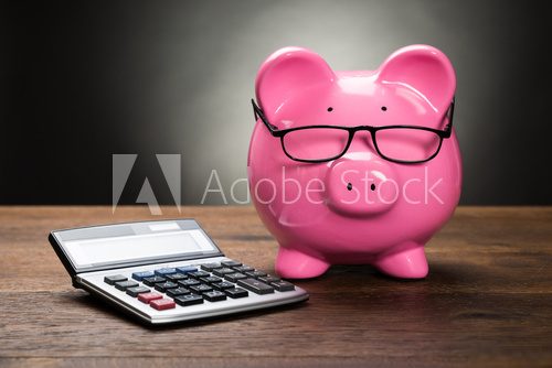 Piggybank With Calculator Plakaty do Biura Plakat