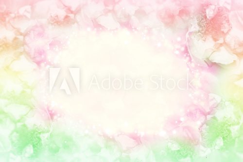 pastel rose flower frame on soft bokeh vintage background for valentine or wedding  Fototapety Pastele Fototapeta