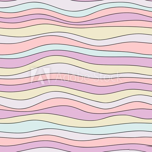 Colorful wave texture, seamless vector pattern for textile, backdrops, wallpapers, wrapping paper and other Fototapety Pastele Fototapeta