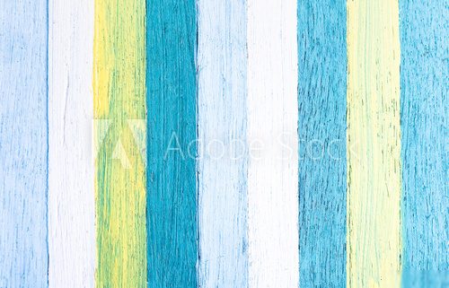 Wooden background and alternative construction material - Texture on multicolored wood panel in modern fashion clip art structure - Retro seamless backdrop pattern - Soft azure pastel filtered look Fototapety Pastele Fototapeta