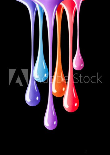 Nail polish liquid drops splash paint with glitter Obrazy do Salonu Kosmetycznego Obraz