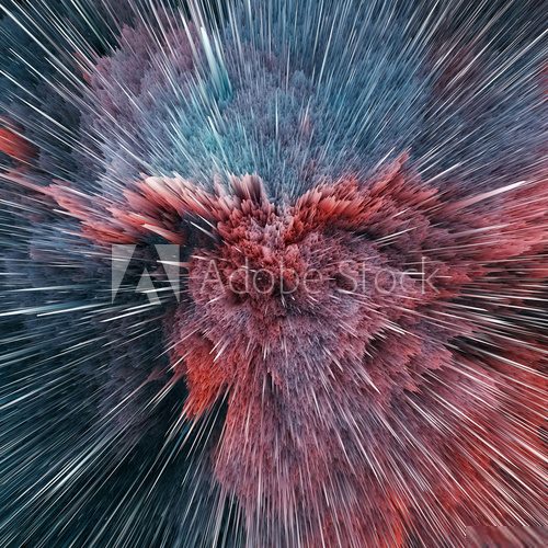 Colorful galaxy abstract cosmic background. Shiny fantasy universe. Deep cosmos. Infinity exploration. 3d illustration Abstrakcja Obraz