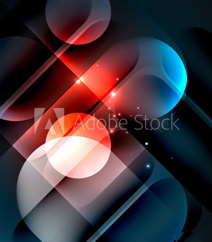 Vector glowing geometric shapes background Abstrakcja Obraz