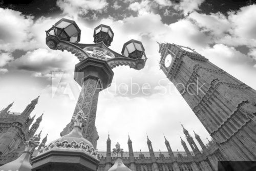 Big Ben in Art style in London, UK  Fototapety Czarno-Białe Fototapeta