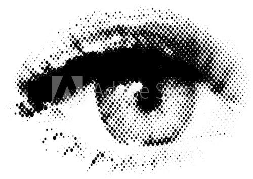 vector halftone eye shape for backgrounds and design  Fototapety Czarno-Białe Fototapeta