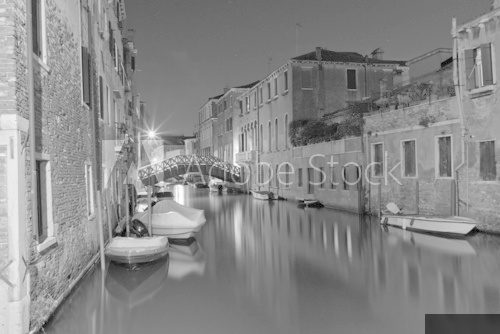 The Light of Venice Long exposure By Night.  Fototapety Czarno-Białe Fototapeta