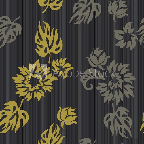 ivy - seamless pattern  Rysunki kwiatów Fototapeta