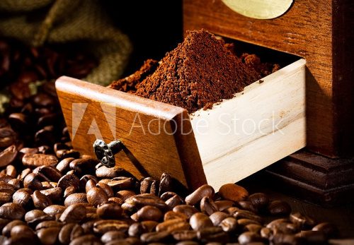 Aromat świeżo mielonej kawy Kawa Fototapeta