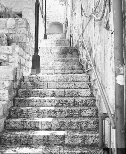 Stairway in Zefat  Fototapety Czarno-Białe Fototapeta