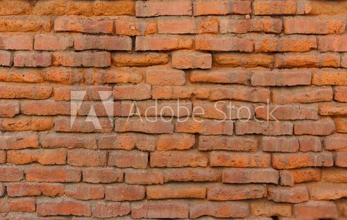Old orange brick wall  Mur Fototapeta
