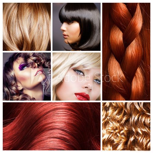Hair Collage. Hairstyles  Obrazy do Salonu Fryzjerskiego Obraz