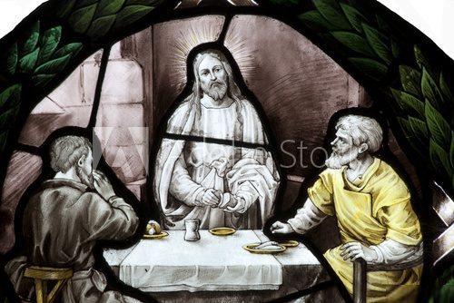 Last supper stained glass  Religijne Obraz
