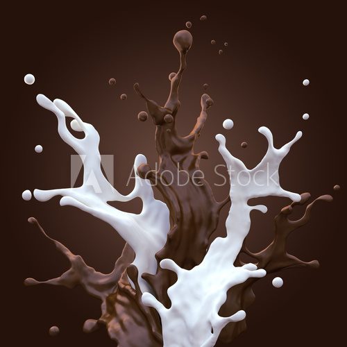 Splot czekolady z mlekiem Fototapety do Kuchni Fototapeta