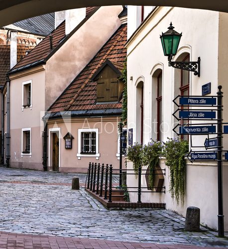 Old town in Latvian capital Riga city  Fototapety Uliczki Fototapeta