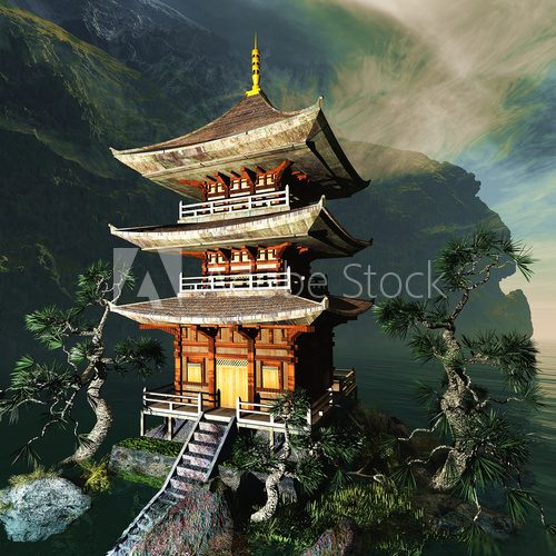 W świątyni Zen - architektoniczna magia Architektura Fototapeta