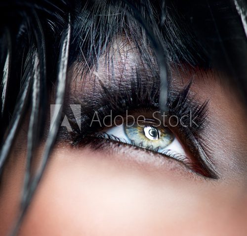 Smokey Eyes Make-up close-up. Black Eyeshadow  Obrazy do Salonu Kosmetycznego Obraz