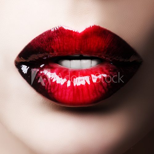 Passionate red lips  Obrazy do Salonu Kosmetycznego Obraz