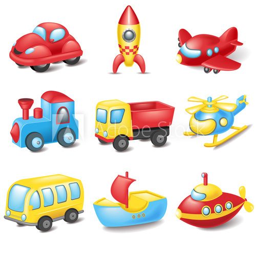 Pojazdy, które zabiorą Cię w kolorową podróż Plakaty do Pokoju dziecka Plakat