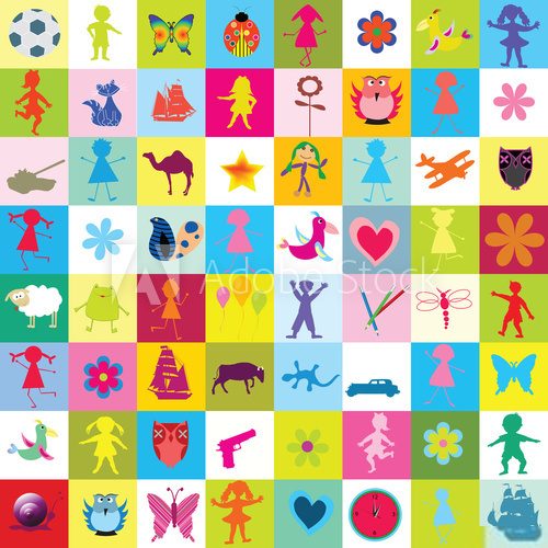 Dziecięcy świat – kolorowy collage radosnych motywów
 Obrazy do Pokoju Dziecka Obraz