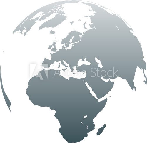 Grey Earth  Mapa Świata Fototapeta